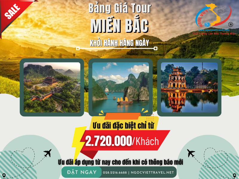 BẢNG GIÁ TOUR GHÉP ĐOÀN MIỀN BẮC, KHỞI HÀNH MỖI NGÀY - NĂM 2025